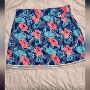 Pebble Beach Blue and Pink Floral Skirt